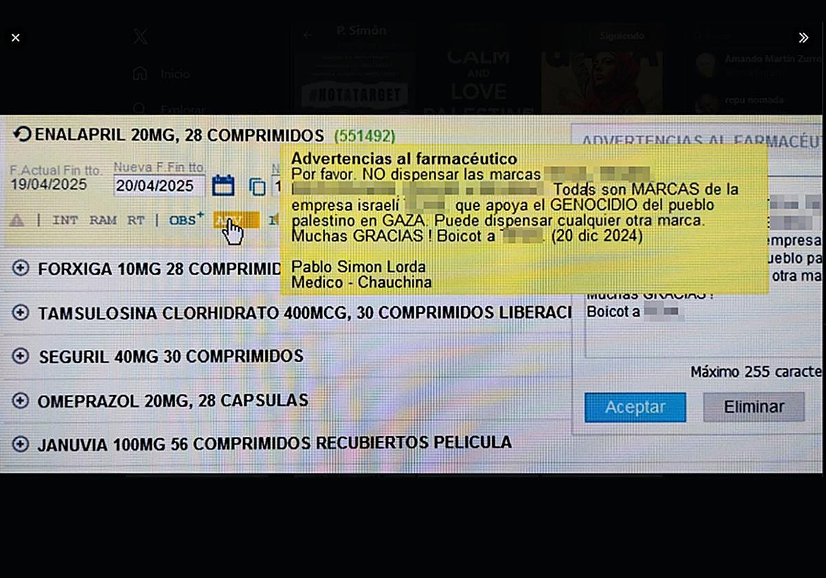 El médico comparte en su cuenta X la advertencia al farmacéutico.