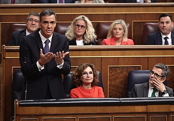 El presidente del Gobierno, Pedro Sánchez, en el Congreso.