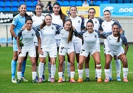 Las futbolistas del conjunto catalán, antes de un partido reciente.