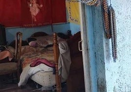 Habitación de una infravivienda de Níjar.
