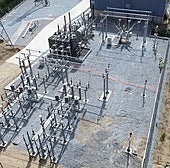 Vista aérea de la subestación.