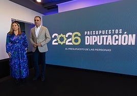 El presidente de Diputación, Francis Rodríguez, junto a la diputada de Economía, Ana Molina.