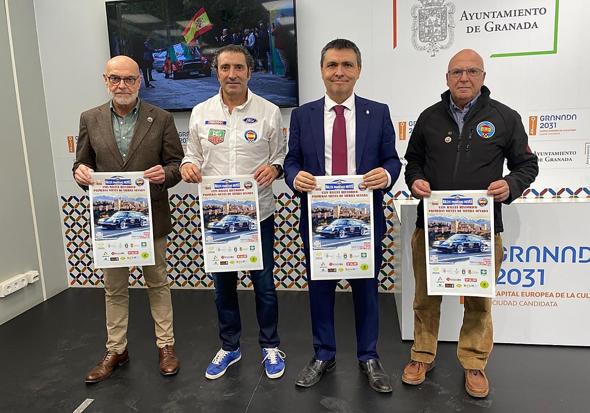 Presentación del Rallye Histórico Primeras Nieves de Sierra Nevada en el Ayuntamiento de Granada.