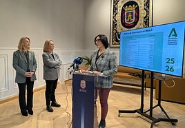 La delegada de Desarrollo Educativo, María José Martín, presenta las inversiones en centros educativos.