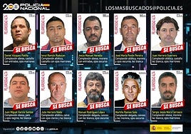 Los diez fugitivos más buscados en España
