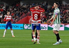 Pedro Alemañ se echa las manos a la cabeza tras una acción del partido ante el Córdoba.