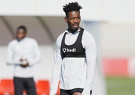 Moha Bouldini, durante un entrenamiento reciente.