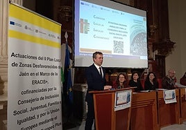 El alcalde, Julio Millán, durante su intervención.