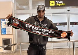 Jassel Pérez, a su llegada a Cantabria, donde está cedido