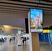 Acción promocional en el aeropuerto de Ámsterdam.