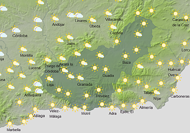 Pronóstico del tiempo de la Aemet para el domingo.