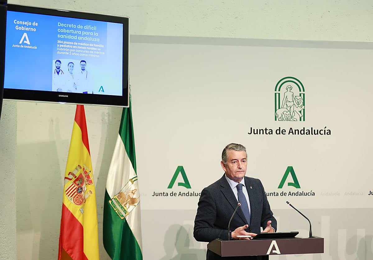 Antonio Sanz, consejero de Sanidad, Presidencia y Emergencias de la Junta de Andalucía.