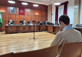 El acusado, en la sala de vistas de la Audiencia.