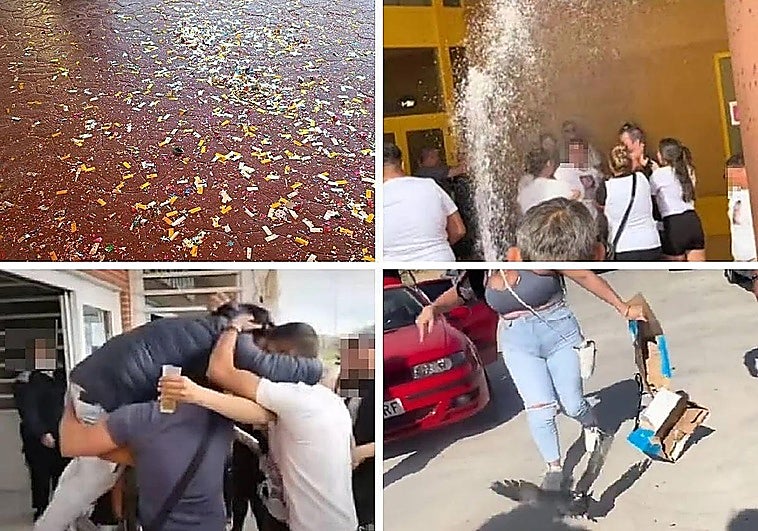 Alcohol, confeti o palomas liberadas: las fiestas a los presos que salen de la cárcel de Albolote