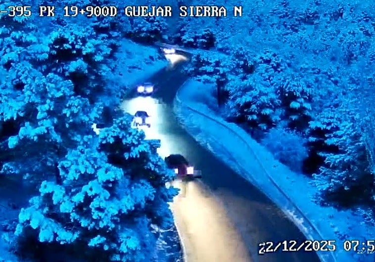 Cuatro carreteras afectadas por el hielo o la nieve en la provincia de Granada
