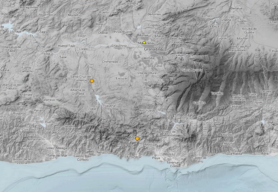 Tres terremotos en menos de dos horas sacuden Granada