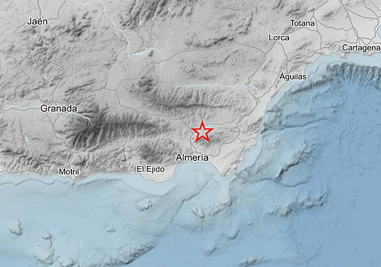 Un terremoto de magnitud 4.3 sacude las provincias de Almería, Granada y Jaén