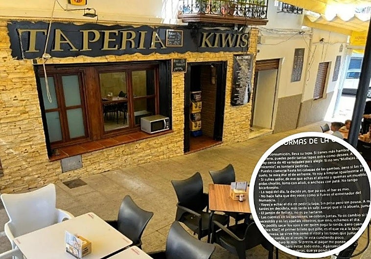 La carta de 17 normas de un bar de tapas de Granada se hace viral gracias a @soycamarero