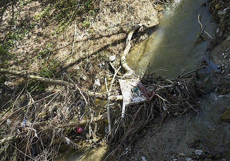 La basura aflora en el cauce del río de la calle más bonita de Granada
