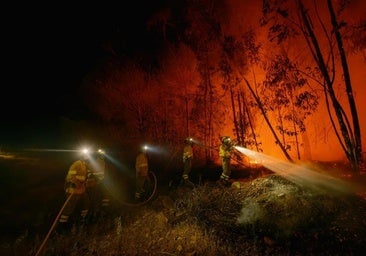 El Infoca combatiendo el fuego la pasada noche