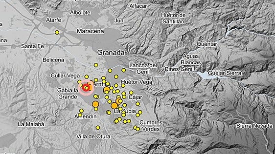 Tres nuevos terremotos sentidos en Granada durante la mañana de este domingo, uno de ellos de 2.0