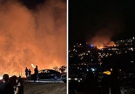 Un cohete provoca un incendio en Huétor Vega durante la celebración de las fiestas del barrio de San Miguel