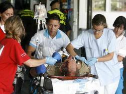 Uno de los heridos en el accidente aéreo de Barajas el pasado 20 de agosto.