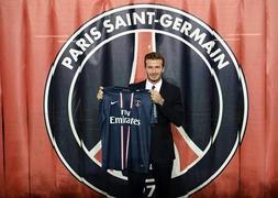 Beckham, durante su presentación con el PSG. / Franck Fife (Afp)