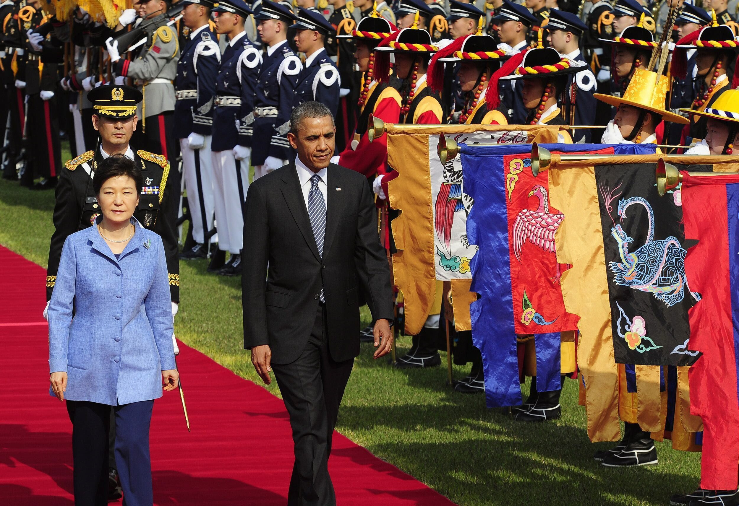Obama, junto a la presidenta de Corea del Sur. 
