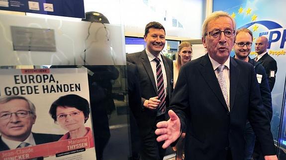 El candidato del PPE a presidir la Comisión Europea, Jean Claude Juncker, en la sede del PPE.