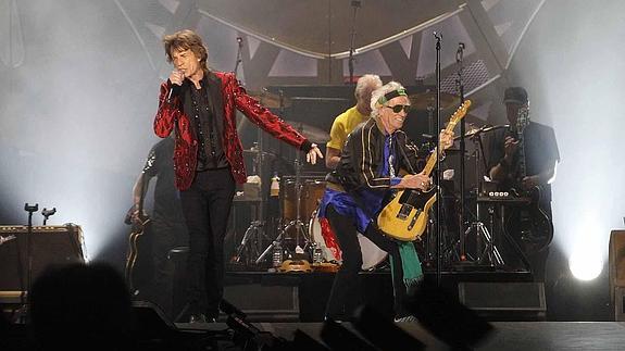 Mick Jagger, durante el concierto que ha ofrecido Rolling Stones en el Bernabéu