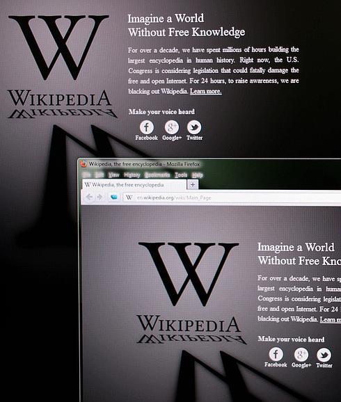 Página de la edición inglesa de la Wikipedia 