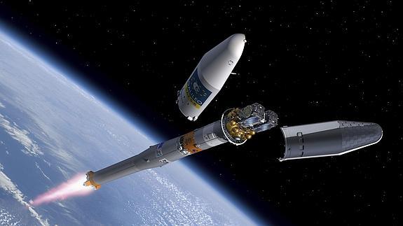Ilustración de la Agencia Espacial Europea del lanzamiento de Galileo