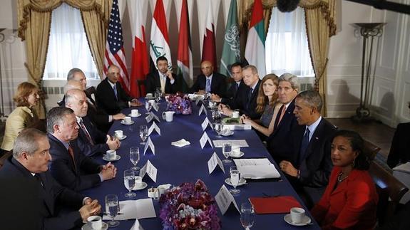 Barack Obama, a la derecha, durante la reunión