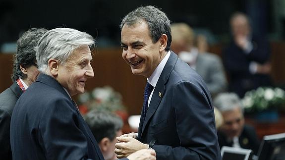 Trichet (i.) y Zapatero, en una imagen de archivo. 