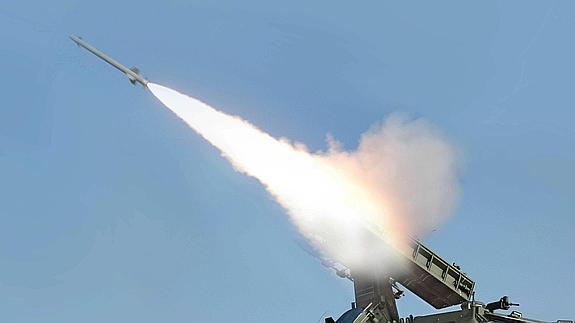 Simulacro militar en Corea del Norte. 