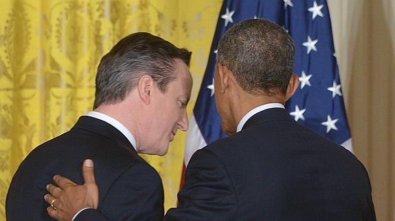 Cameron y Obama, durante su encuentro.