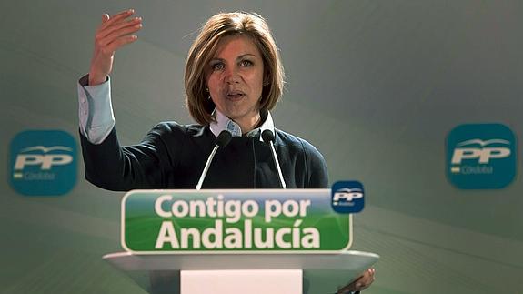 Dolores de Cospedal, durante un acto. 