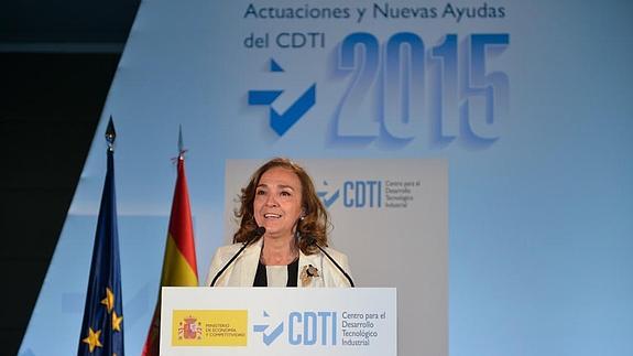 Carmen Vela, presentando hace unos días las ayudas del CDTI para 2015. 
