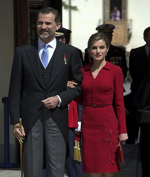 Los reyes, Felipe y Letizia, a su llegada a la ceremonia. 