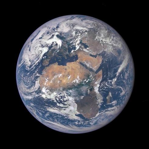 Una imagen reciente de la tierra tomada por la NASA, en la que se ve claramente el continente africano.