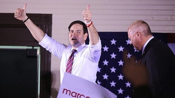 Marco Rubio, durante un acto en Pensacola (Florida). 