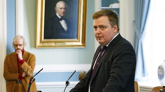 David Gunnlaugsson, primer ministro islandés. 