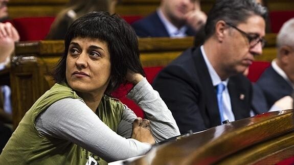 La diputada de la CUP Anna Gabriel en el Parlament de Cataluña.