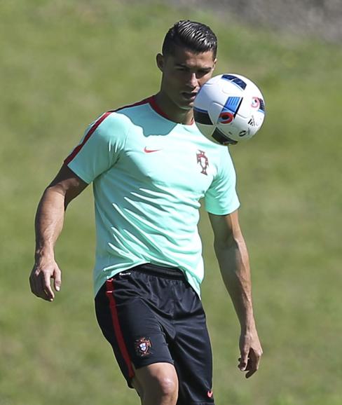 Cristiano Ronaldo, durante un entrenamiento. 