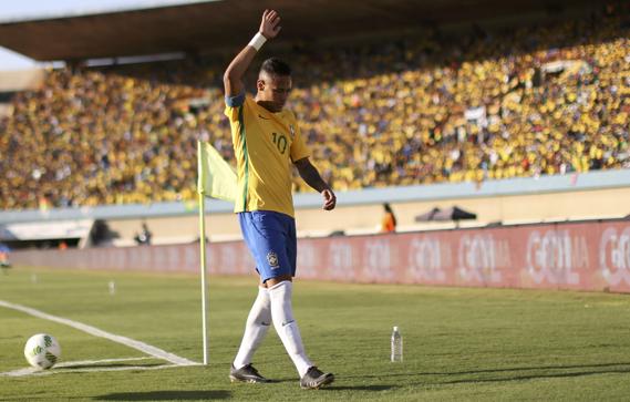 Neymar, durante un partido con Brasil. 
