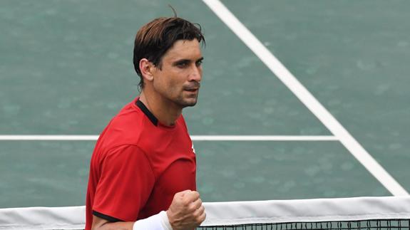 David Ferrer, durante el partido. 