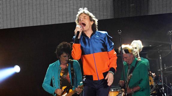 Mick Jagger, durante la actuación de los Stones en el Desert Trip.