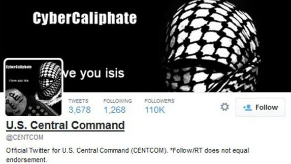 Cuenta de Twitter hackeada por el Daesh.