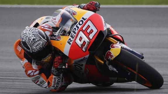 Marc Márquez, pilotando. 